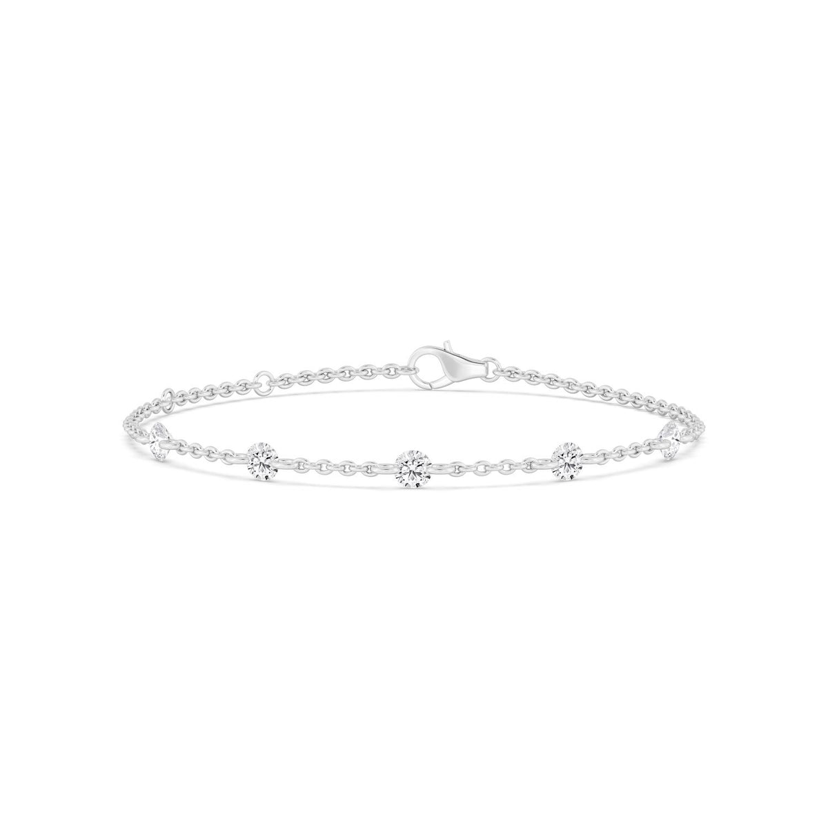 18K White Gold Drilled round BRACELET