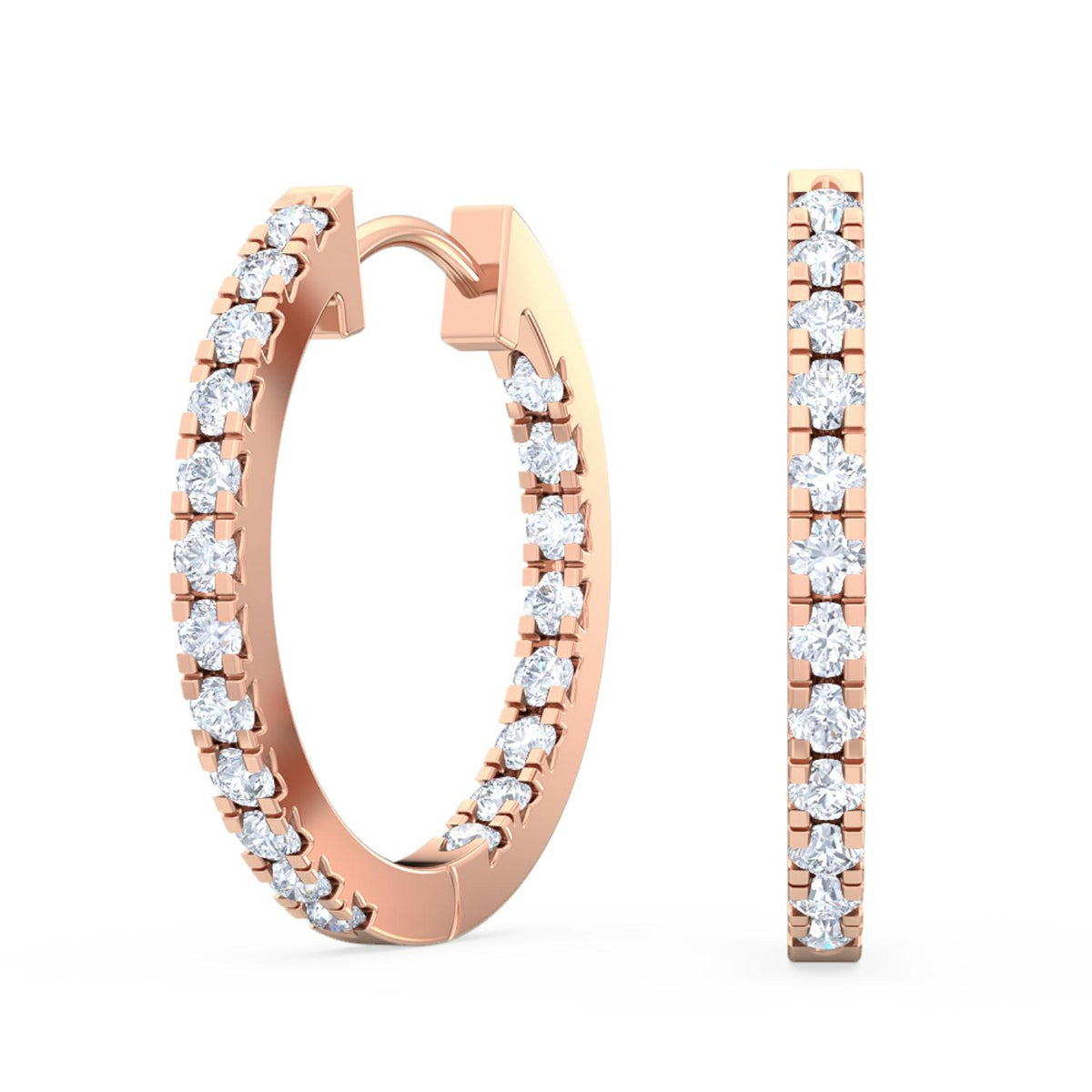 14K Rose Gold Round EARRINGS