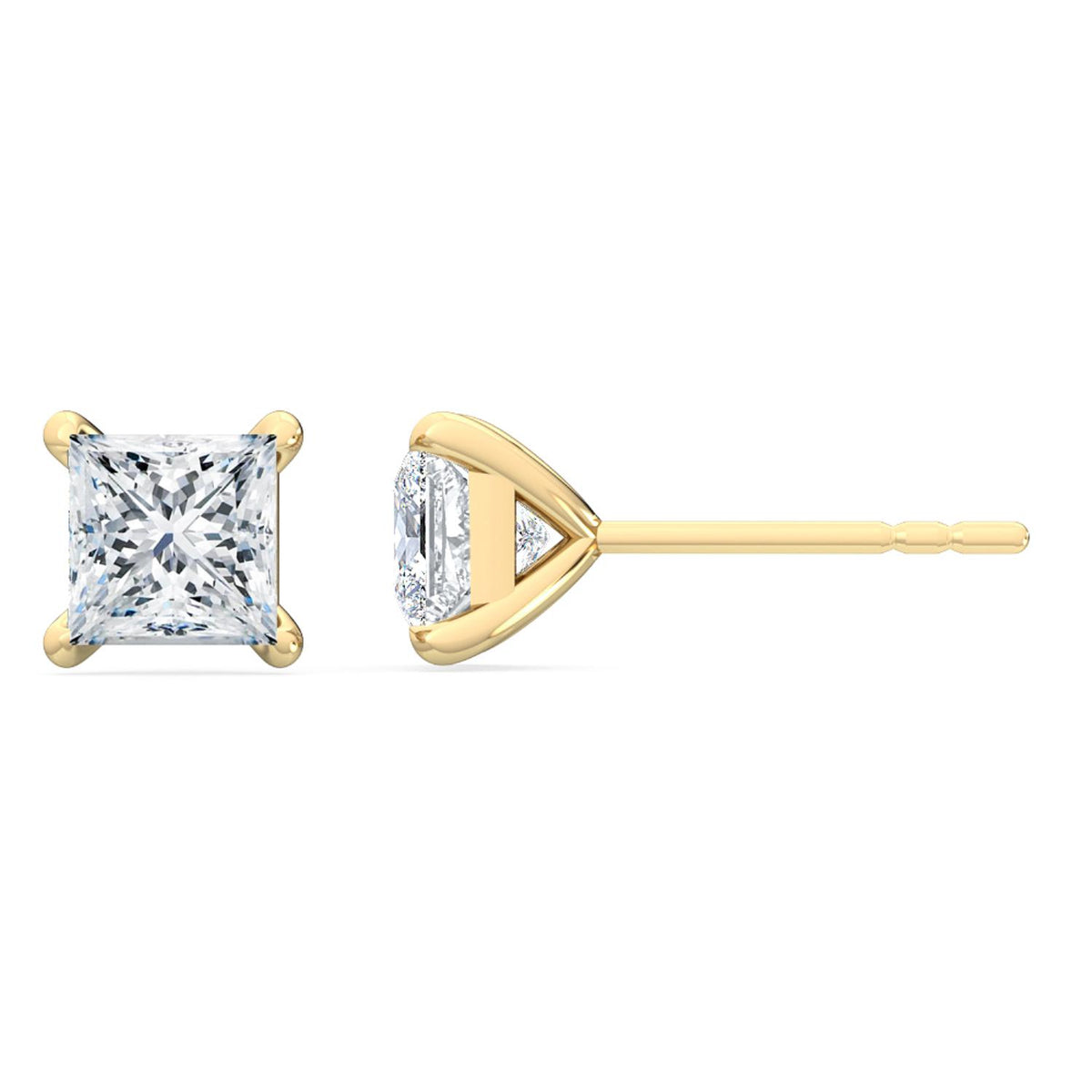10K Yellow Gold Princess EARRINGS