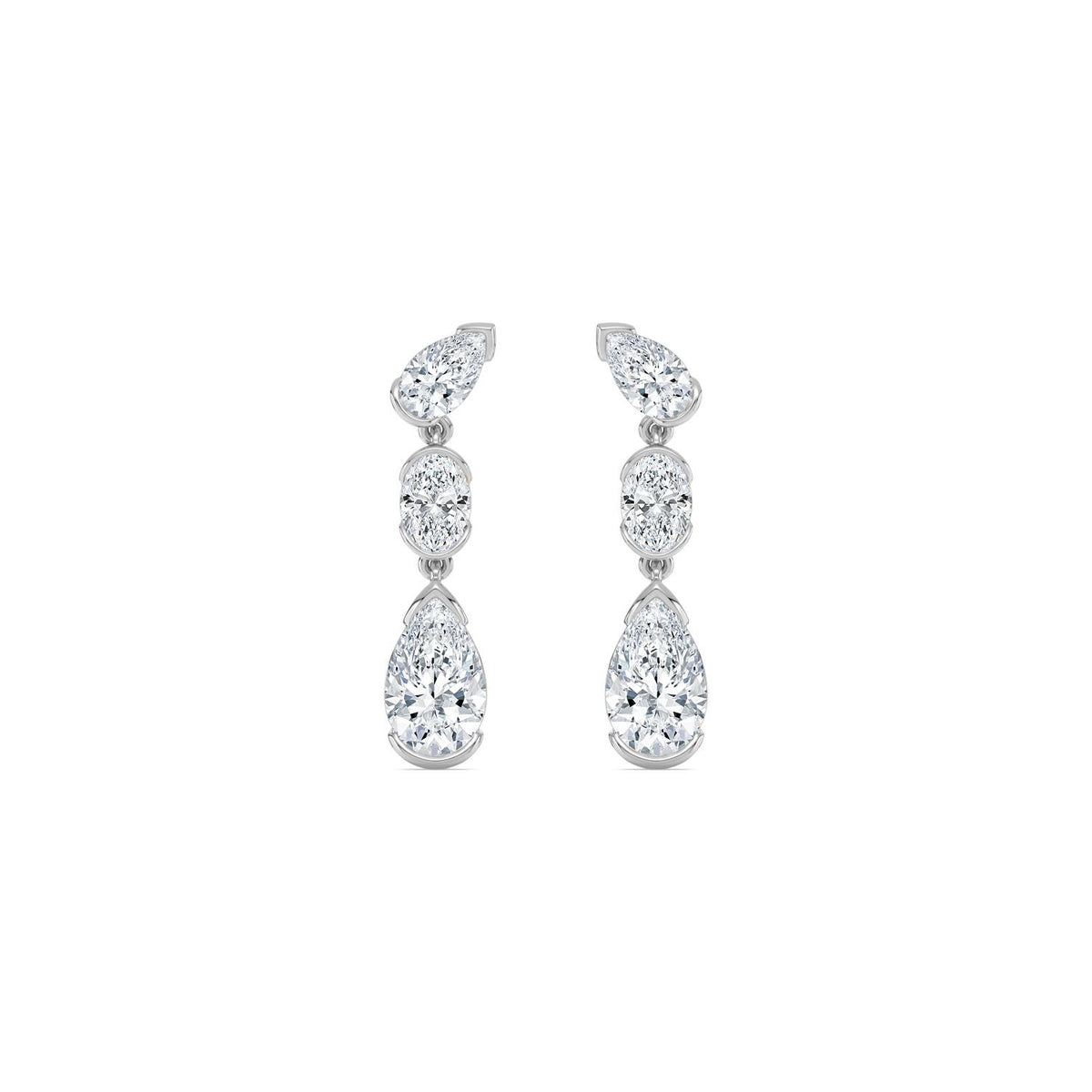 10K White Gold Pear EARRINGS