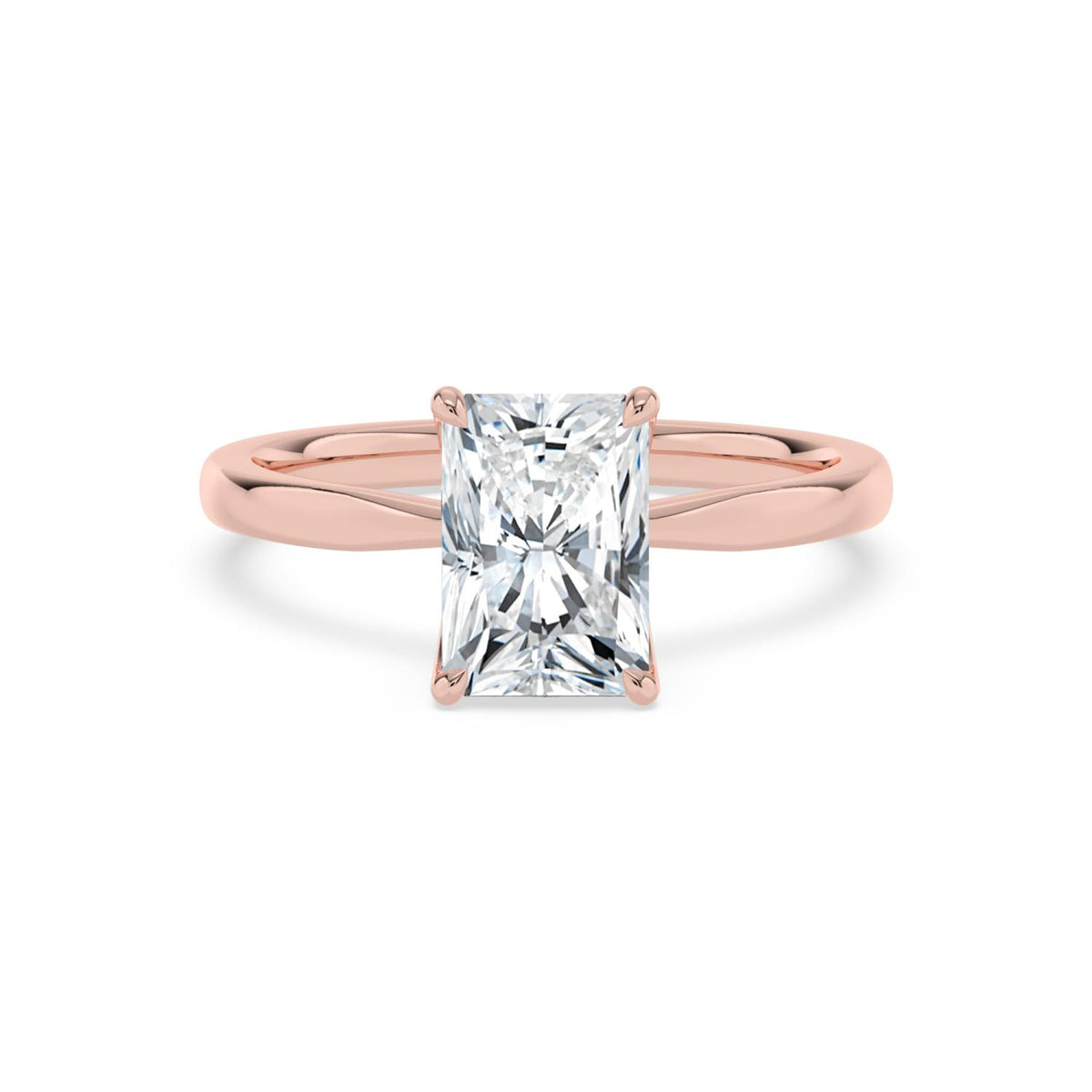10K Rose Gold Radiant ENGAGEMENT RINGS