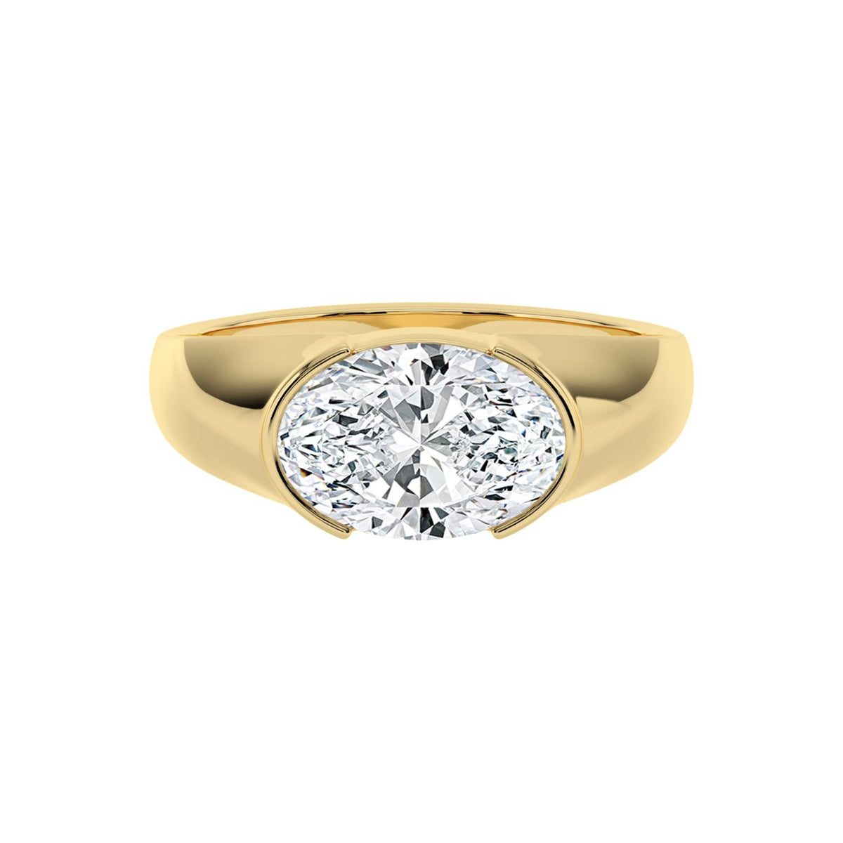 10K Yellow Gold Oval ENGAGEMENT RINGS