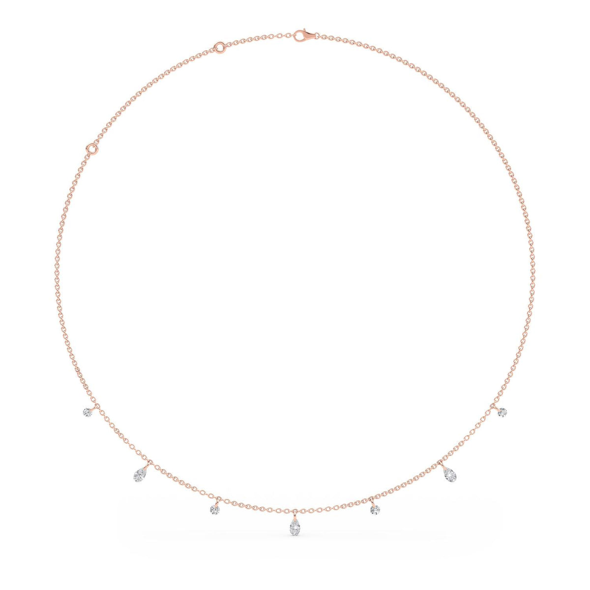 18K Rose Gold Drilled pear NECKLACE