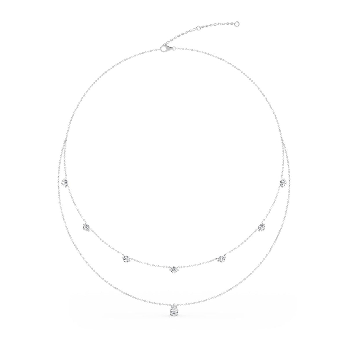 14K White Gold Pear NECKLACE
