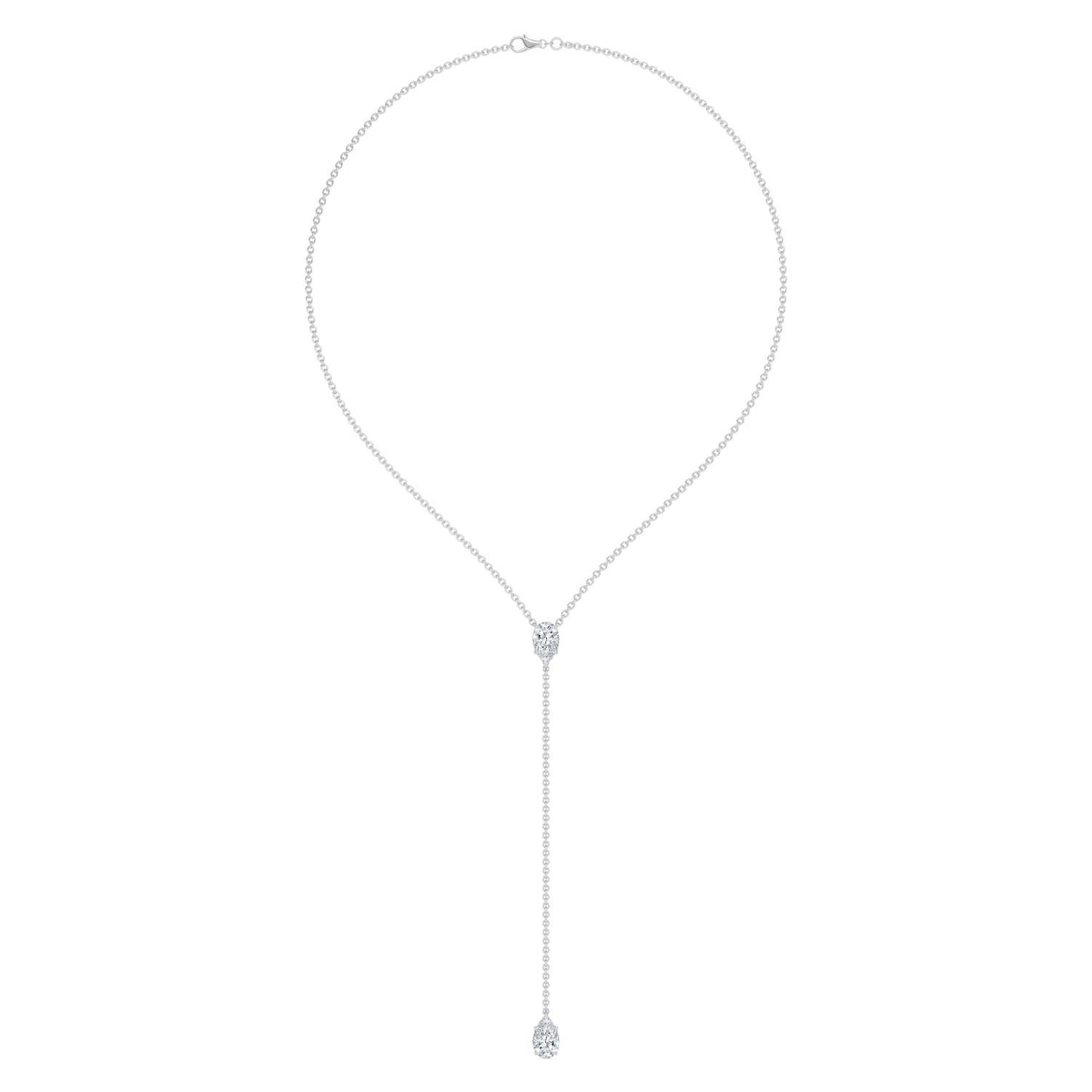 14K White Gold Pear NECKLACE