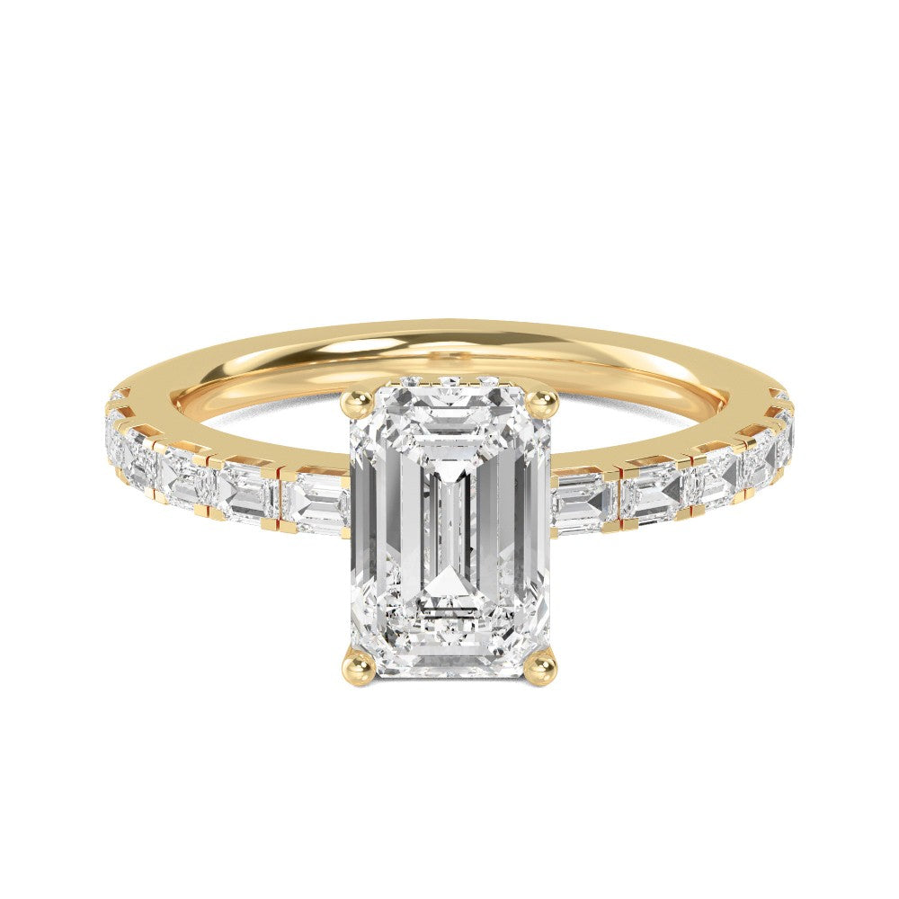 10K Yellow Gold Emerald ENGAGEMENT RINGS
