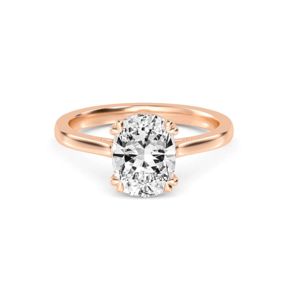 10K Rose Gold Cushion ENGAGEMENT RINGS