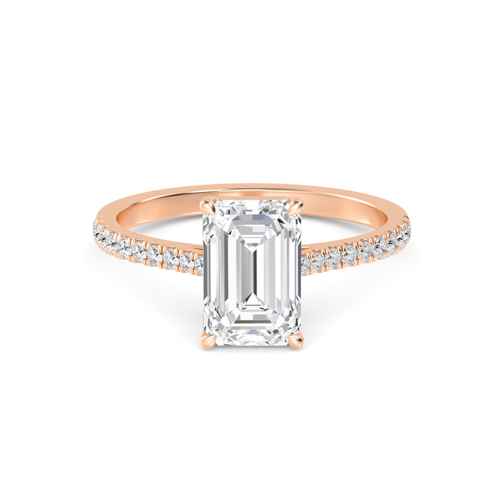 10K Rose Gold Emerald ENGAGEMENT RINGS