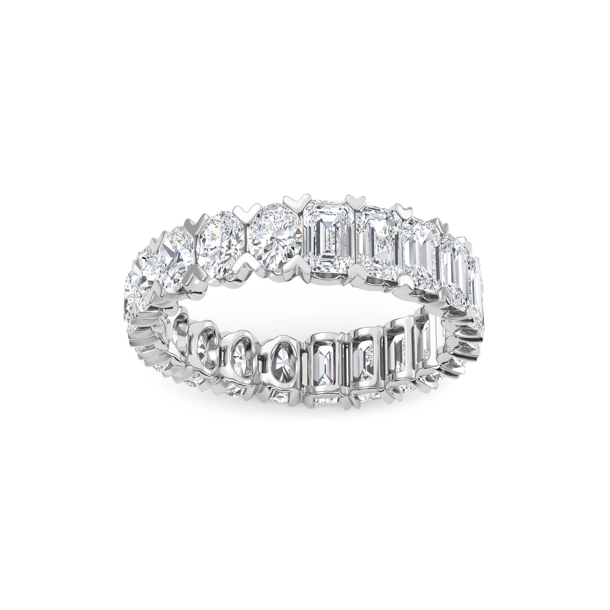 18K White Gold Emerald WEDDING BANDS