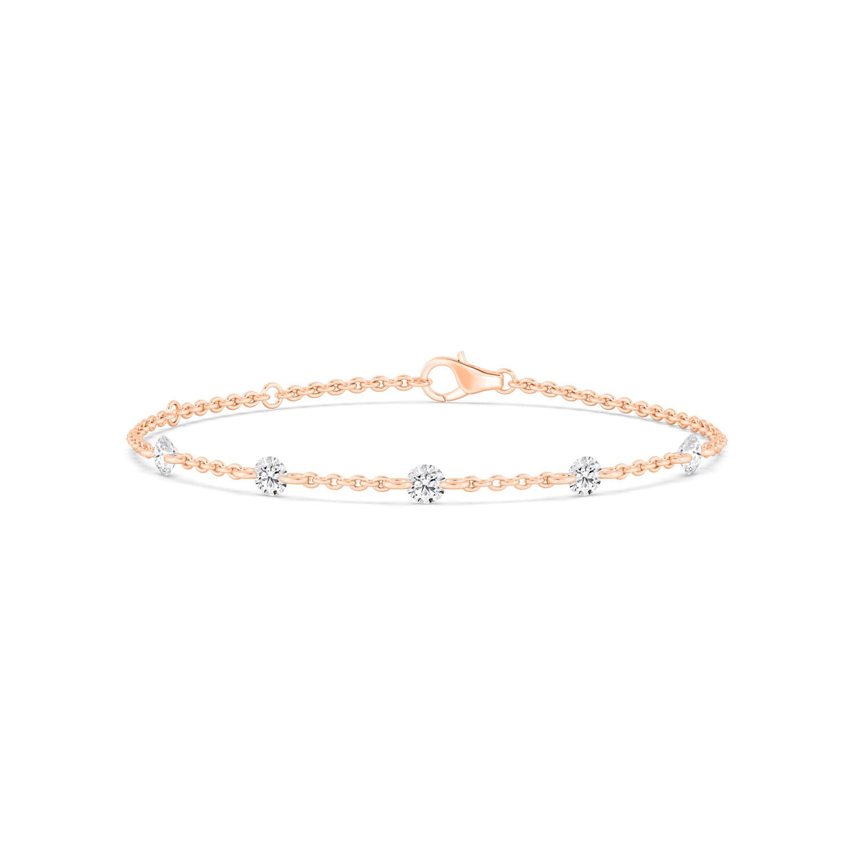 18K Rose Gold Drilled round BRACELET