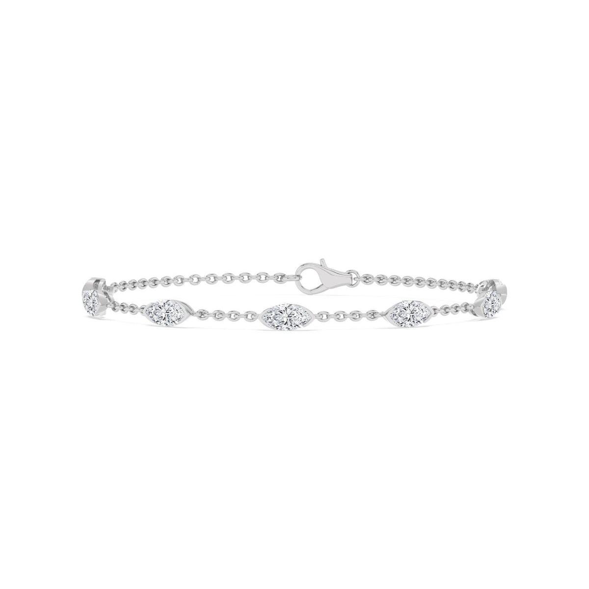 14K White Gold Marquise BRACELET