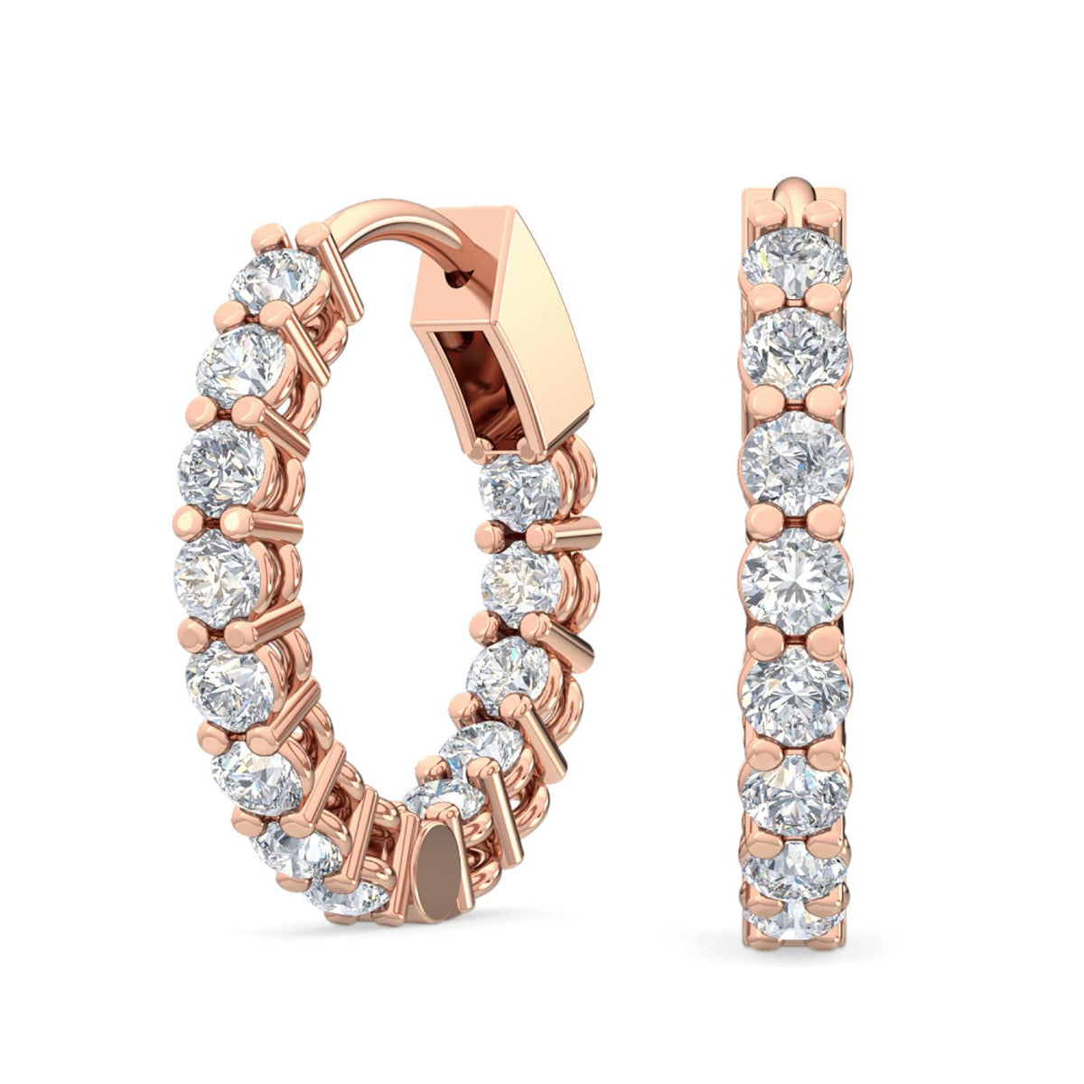 18K Rose Gold Round EARRINGS