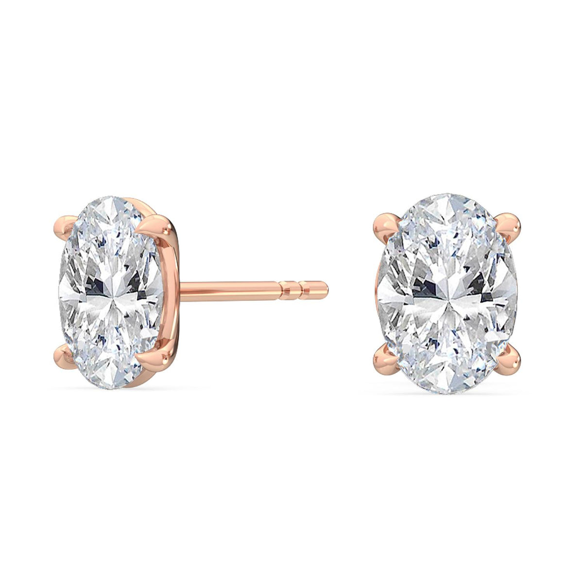 10K Rose Gold Oval EARRINGS