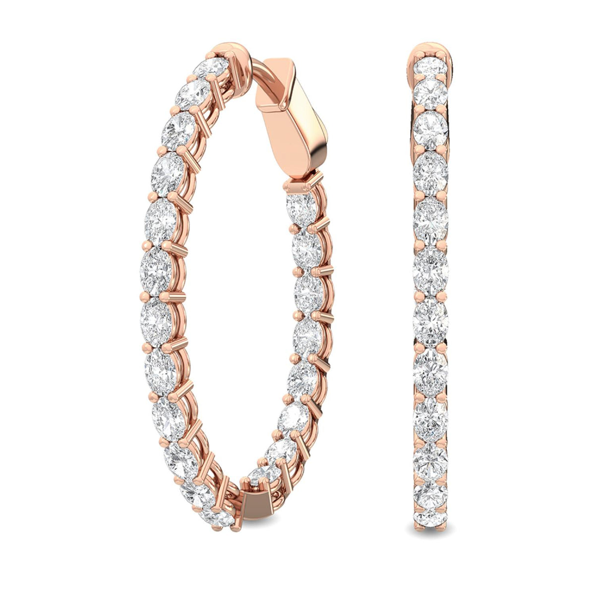 14K Rose Gold Oval EARRINGS