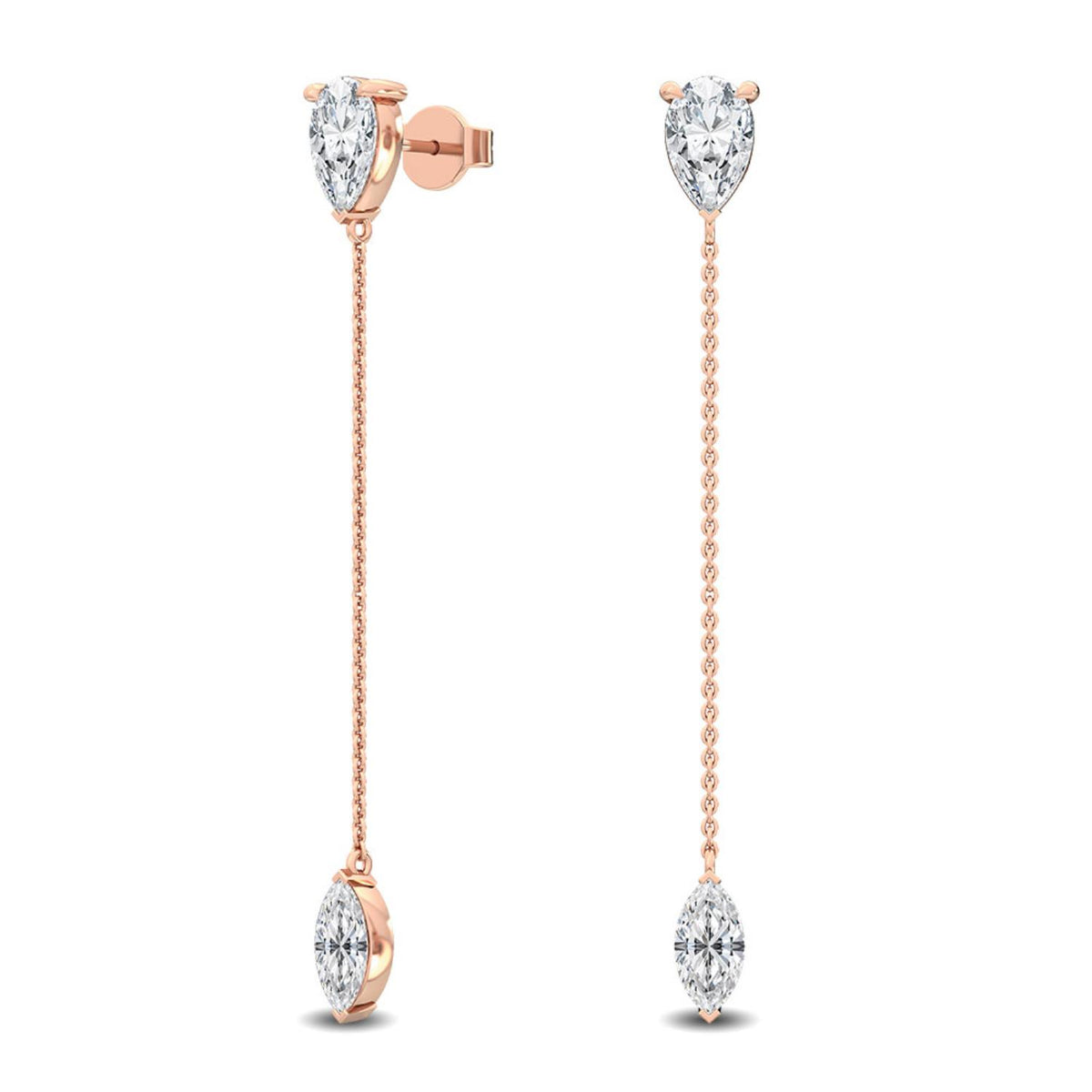 18K Rose Gold Pear EARRINGS