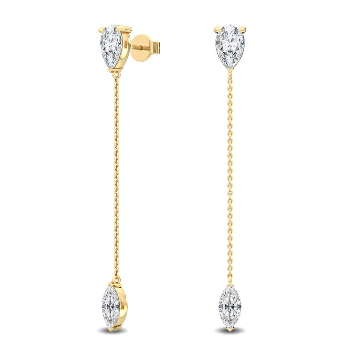 18K Yellow Gold Pear EARRINGS