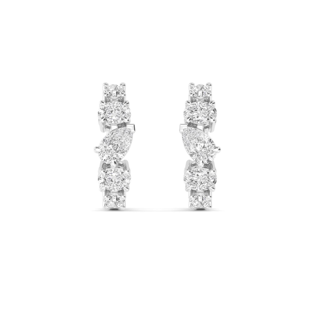 18K White Gold Pear EARRINGS