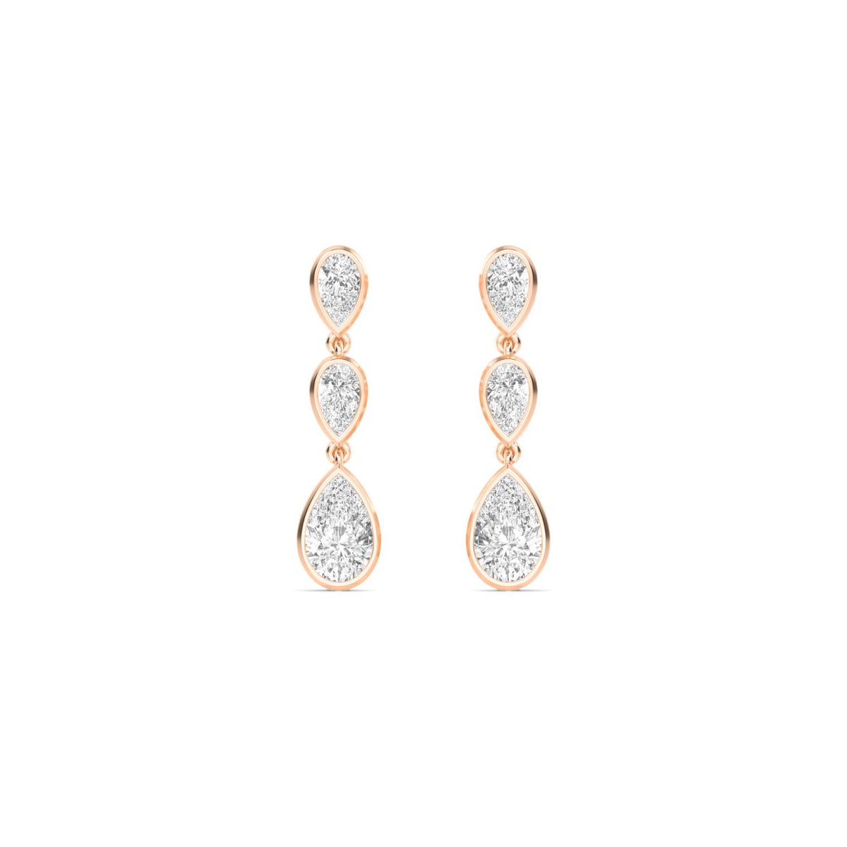 18K Rose Gold Pear EARRINGS