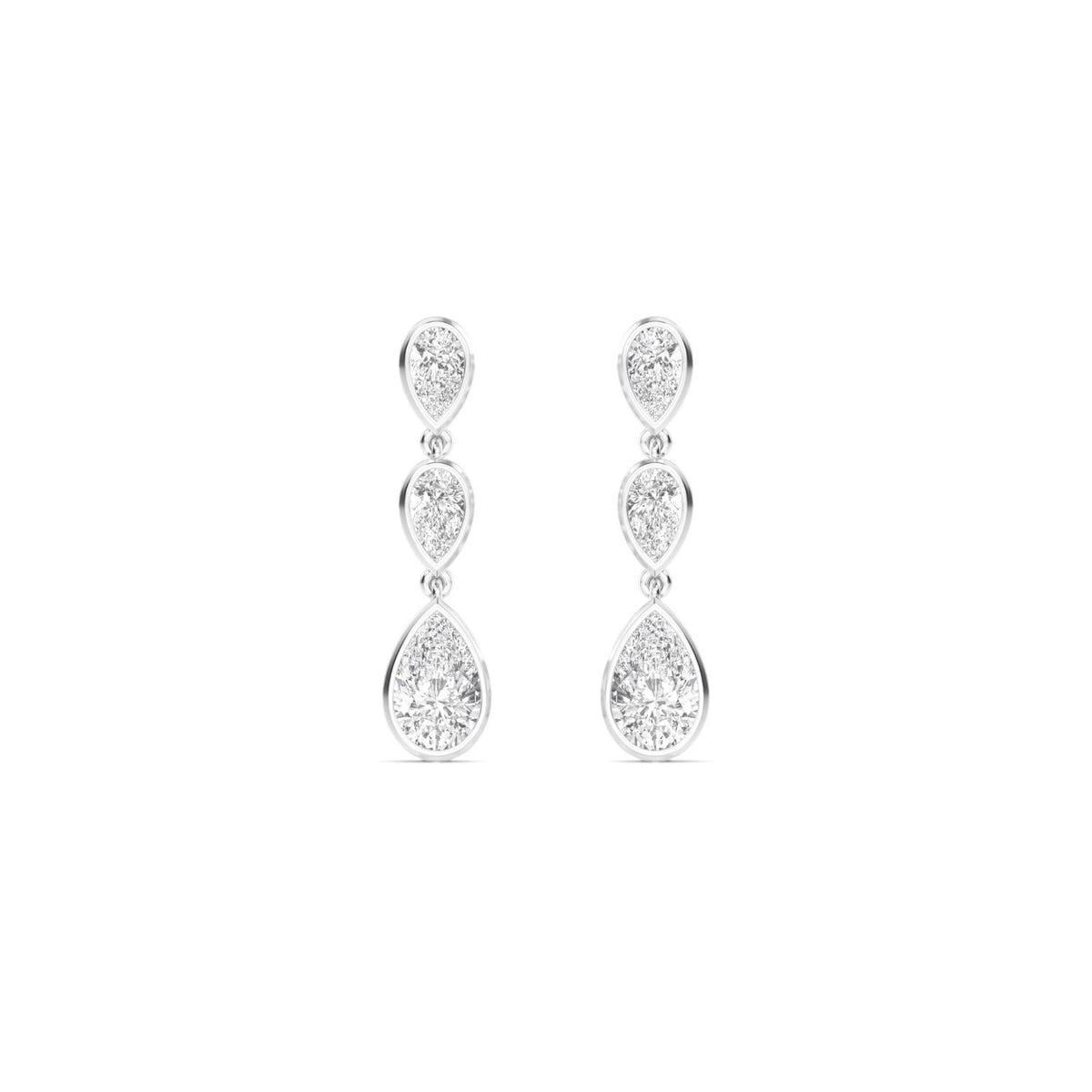 14K White Gold Pear EARRINGS