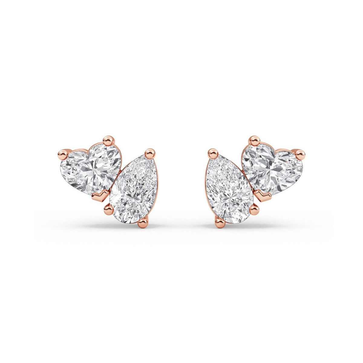 10K Rose Gold Heart EARRINGS