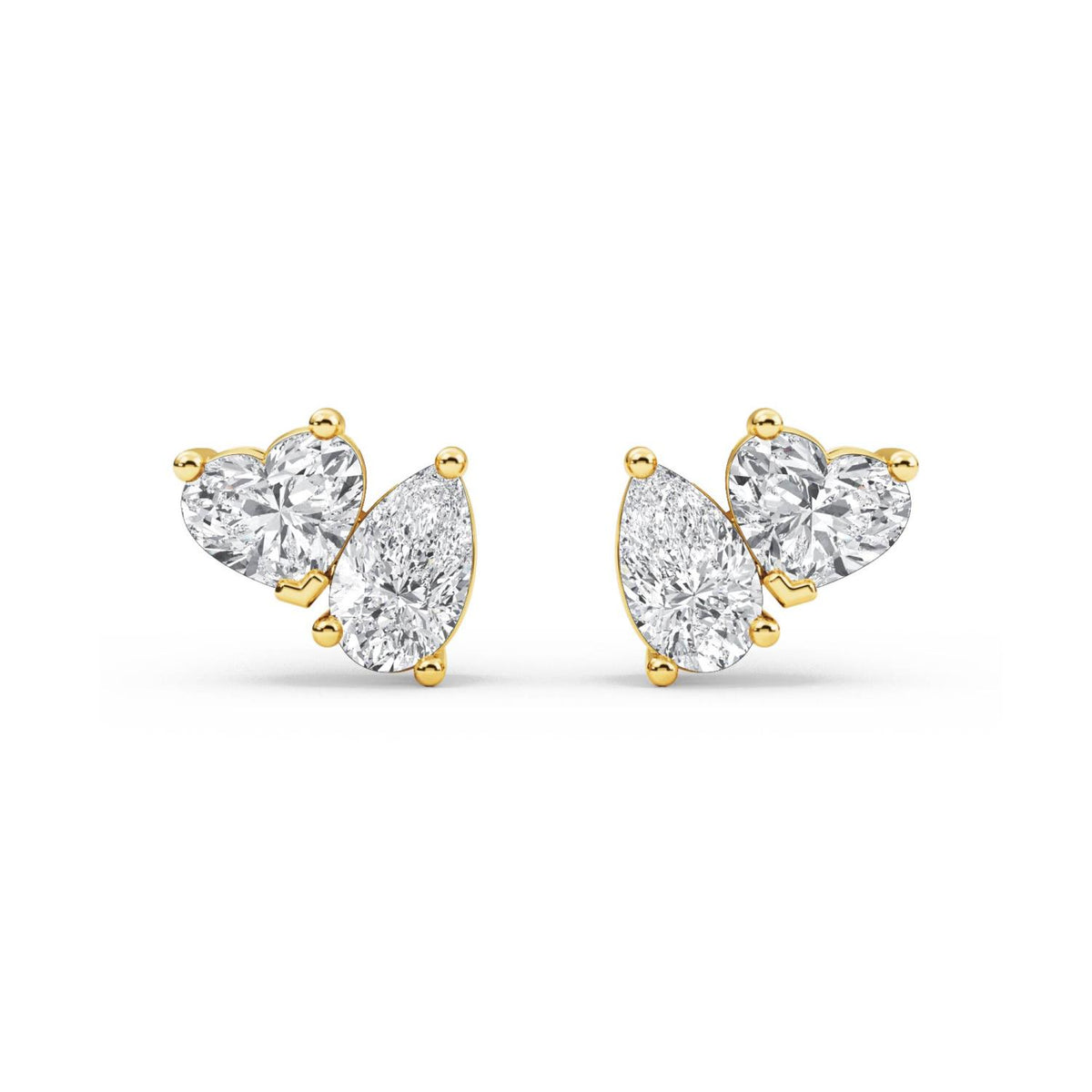 14K Yellow Gold Heart EARRINGS