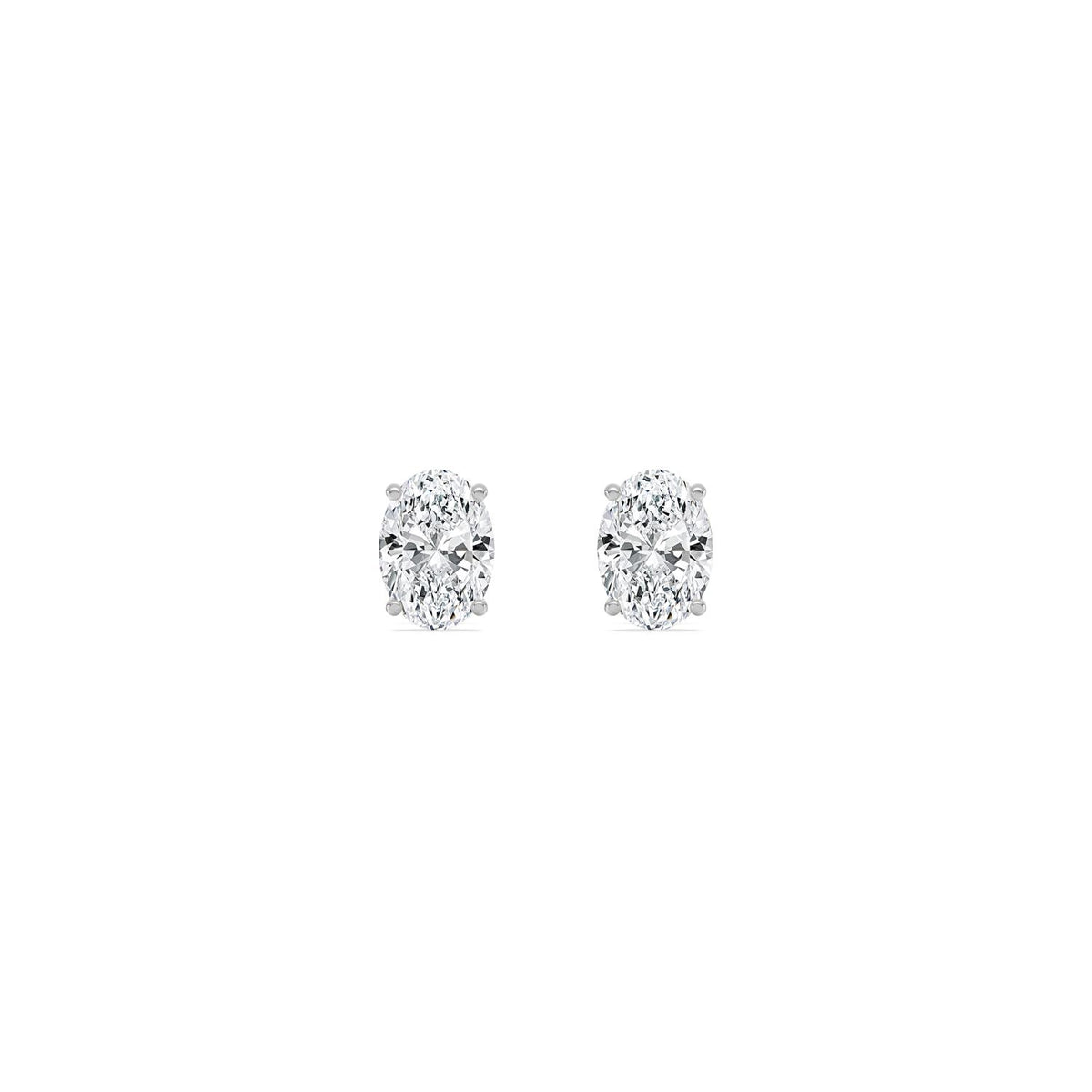 18K White Gold Oval EARRINGS