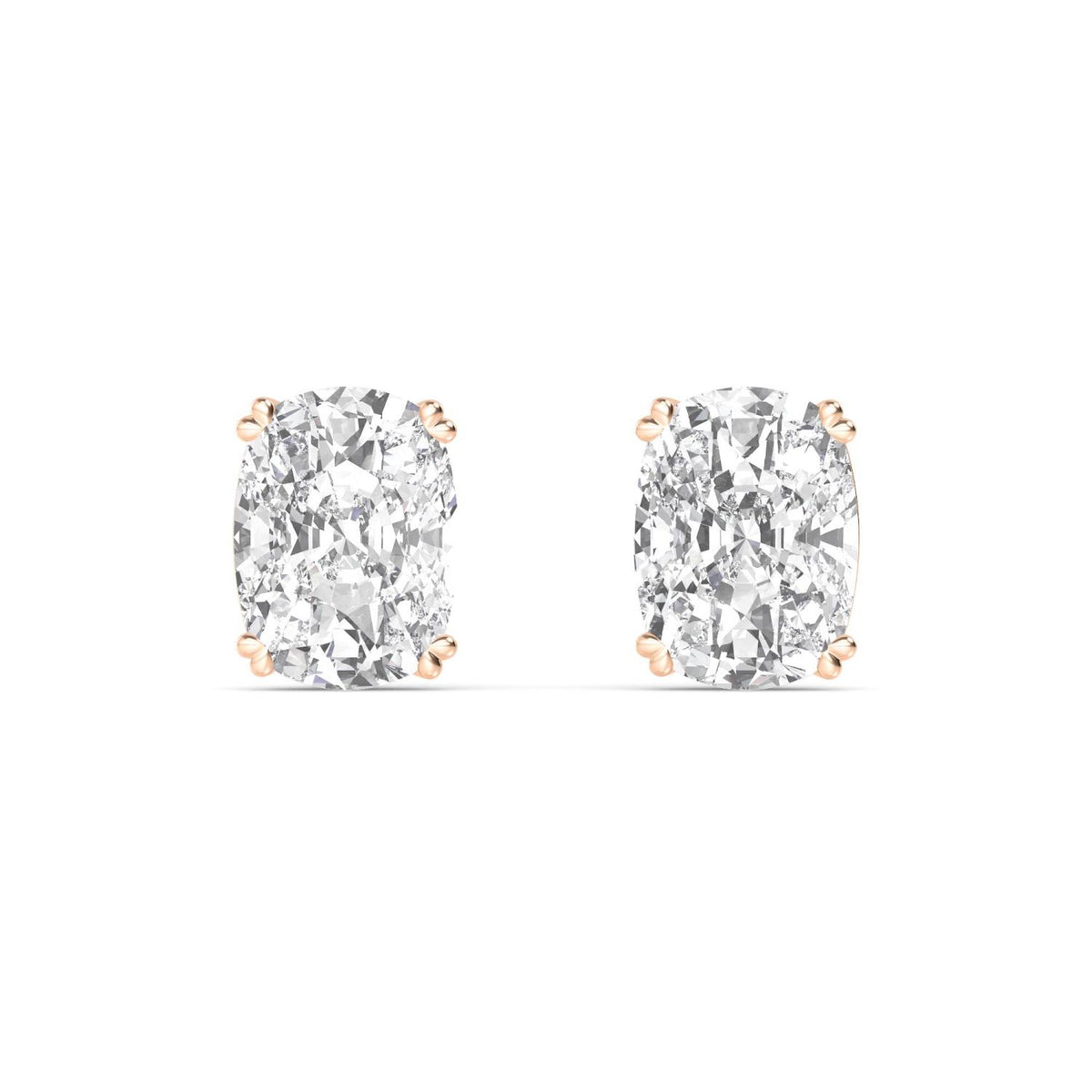 10K Rose Gold Cushion EARRINGS