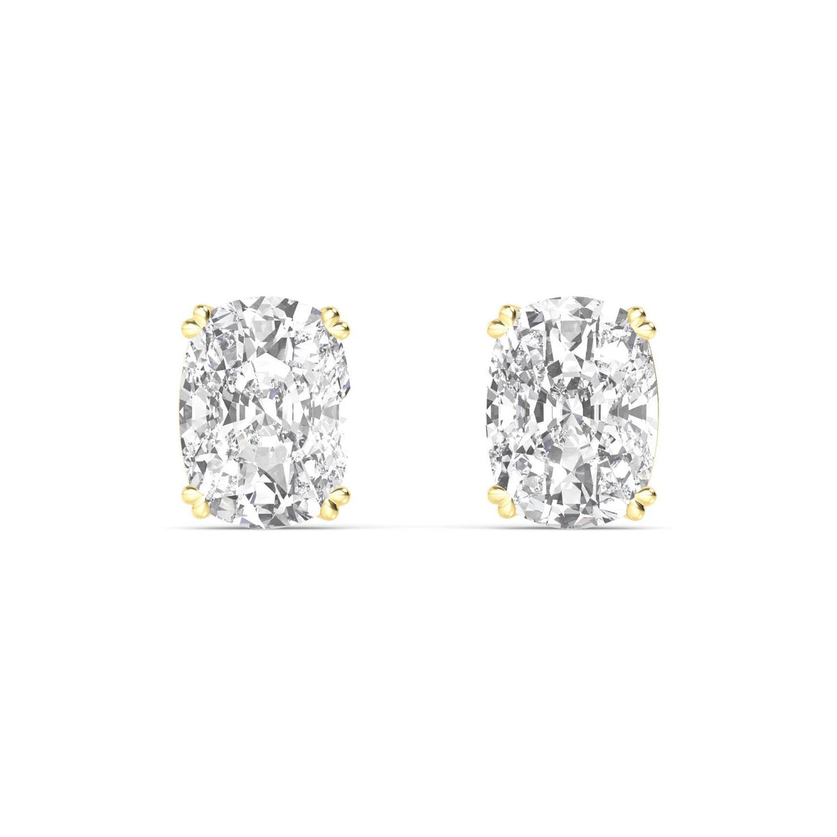 10K Yellow Gold Cushion EARRINGS