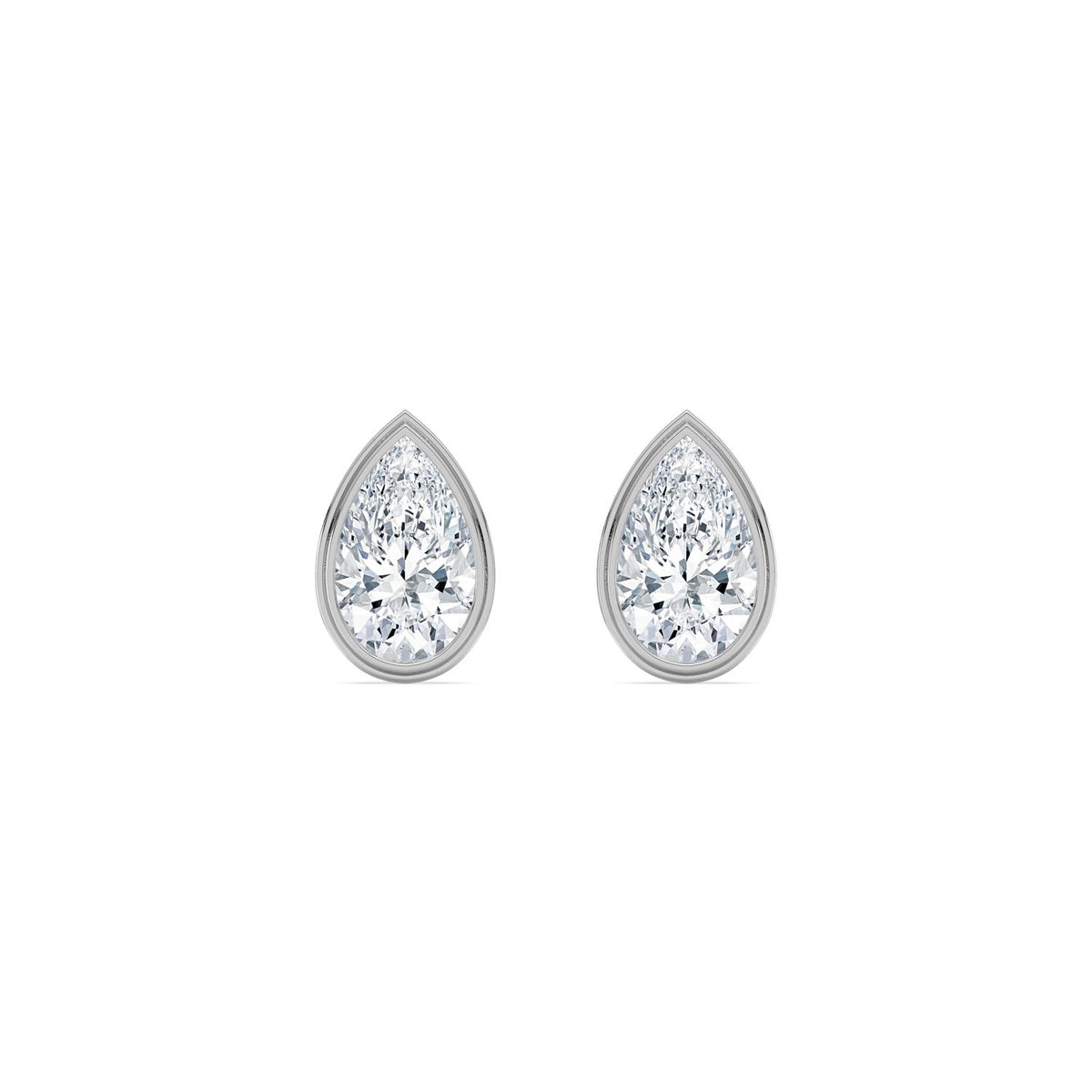 18K White Gold Pear EARRINGS