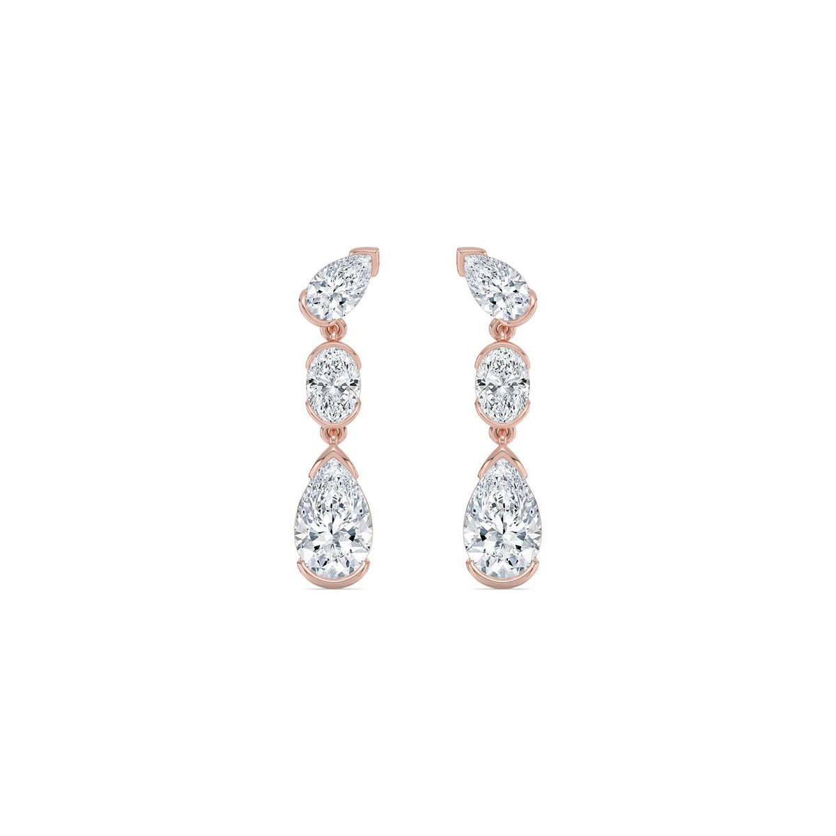 10K Rose Gold Pear EARRINGS
