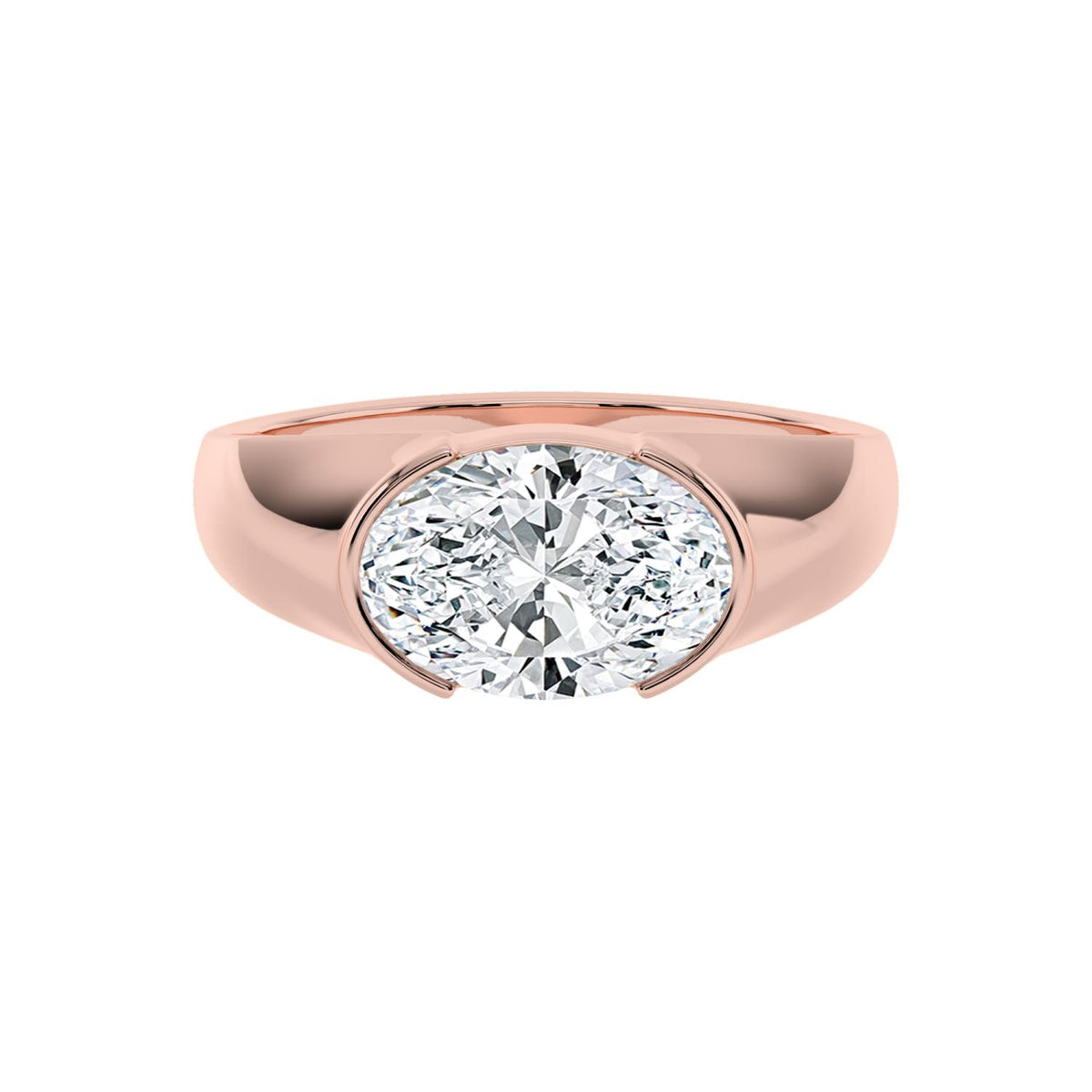 10K Rose Gold Oval ENGAGEMENT RINGS