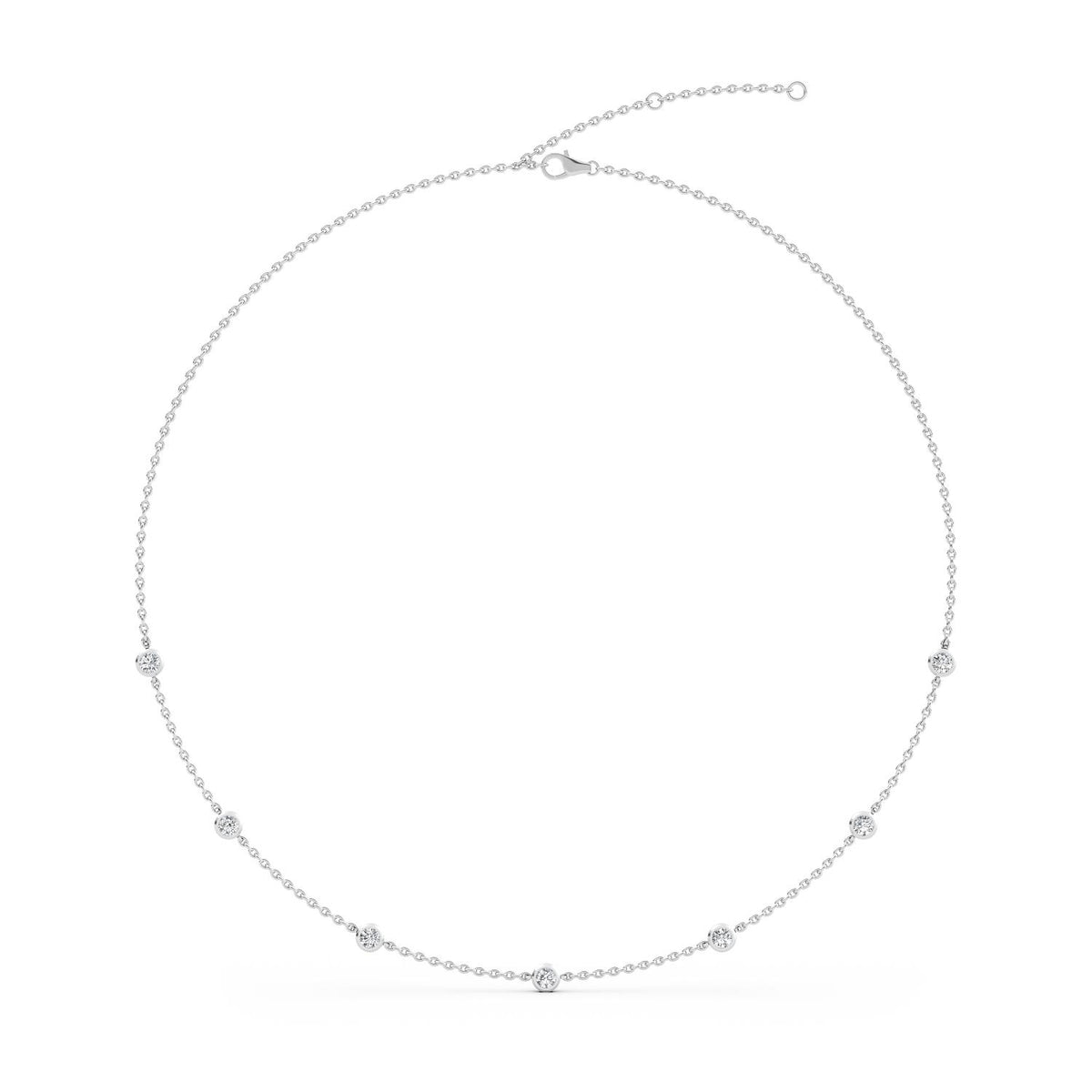 18K White Gold Round NECKLACE