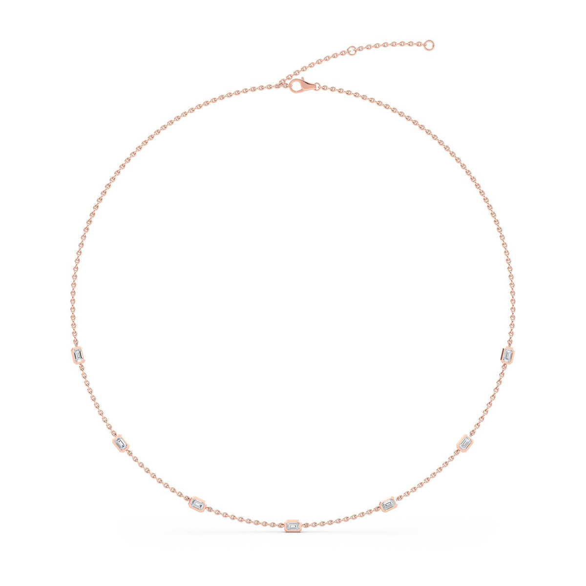 14K Rose Gold Emerald NECKLACE