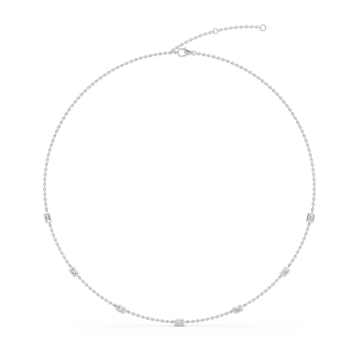 18K White Gold Emerald NECKLACE