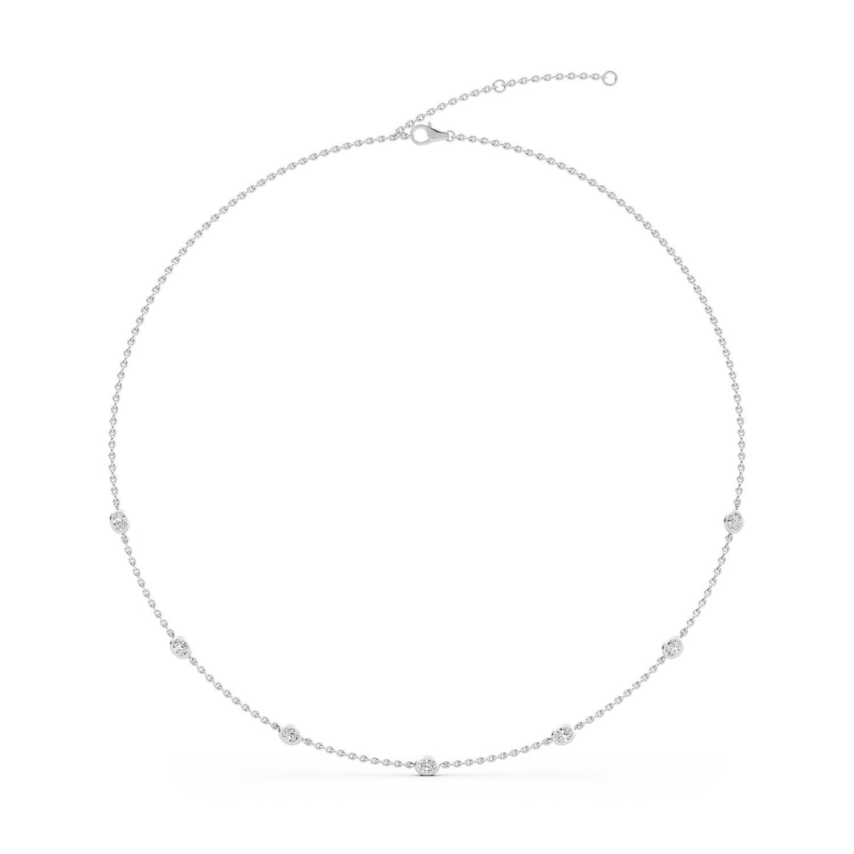 18K White Gold Oval NECKLACE
