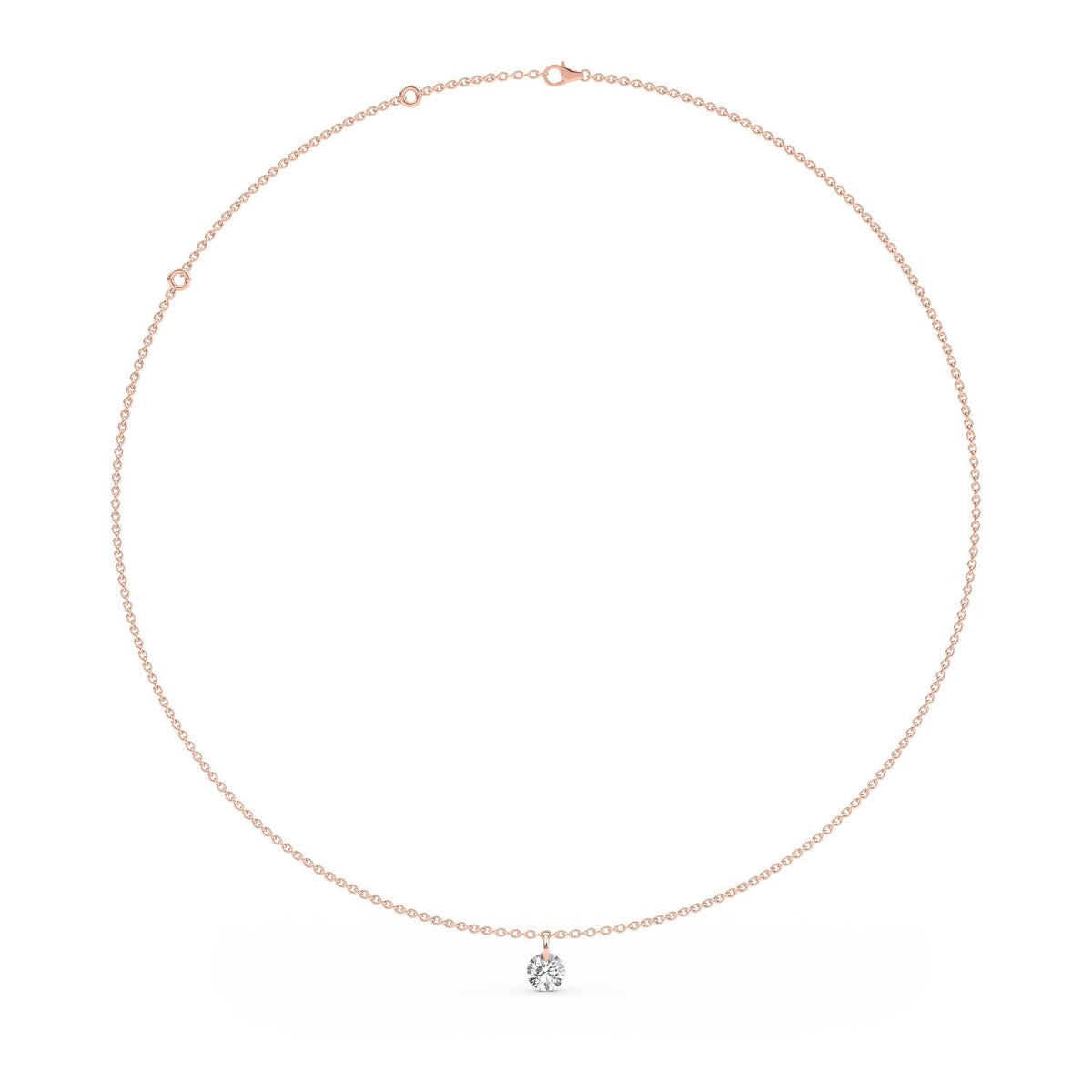 18K Rose Gold Drilled round NECKLACE