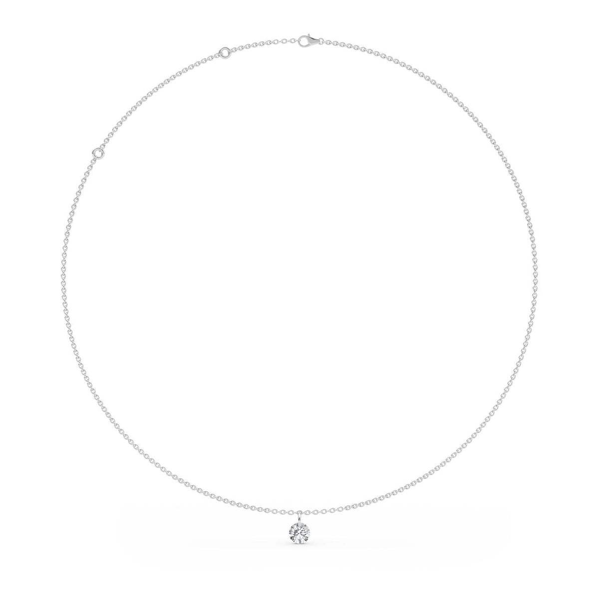 14K White Gold Drilled round NECKLACE