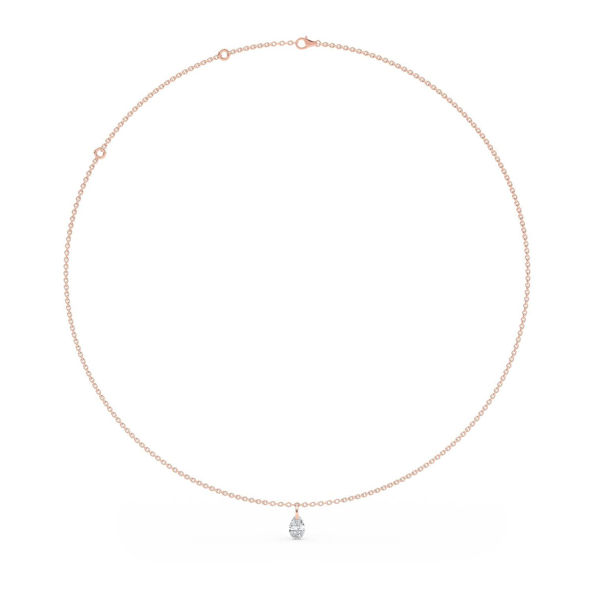 18K Rose Gold Drilled pear NECKLACE