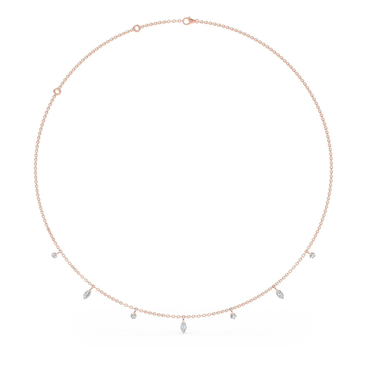18K Rose Gold Drilled marquise NECKLACE
