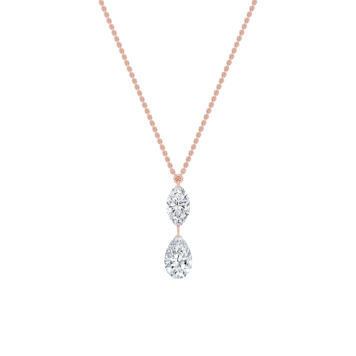 18K Rose Gold Drilled marquise PENDANT