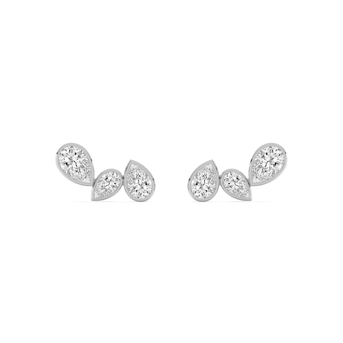 10K White Gold Pear EARRINGS