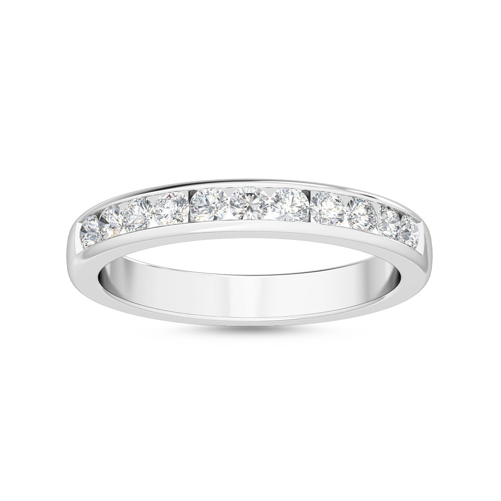 14K White Gold Round WEDDING BANDS