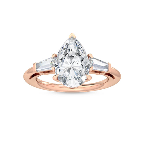 10K Rose Gold Pear ENGAGEMENT RINGS