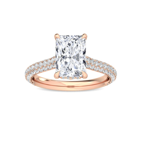10K Rose Gold Radiant ENGAGEMENT RINGS