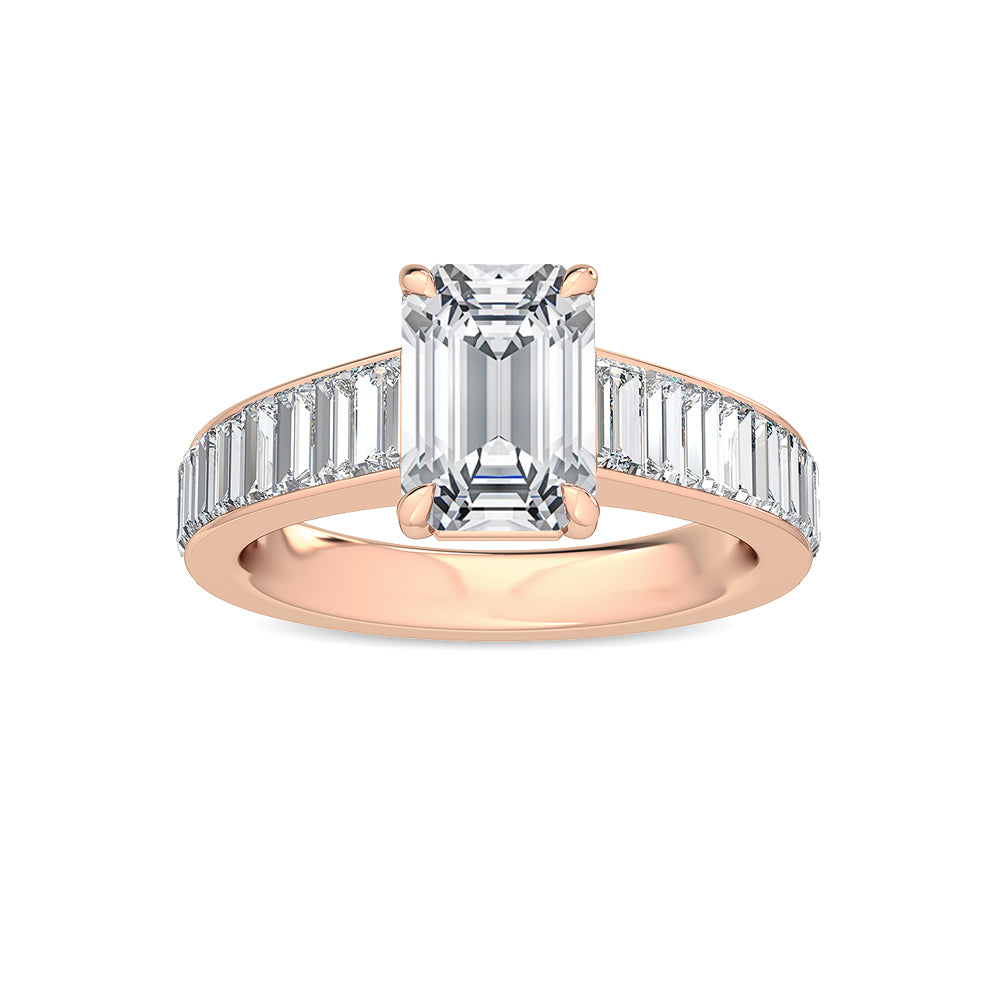 10K Rose Gold Baguette ENGAGEMENT RINGS