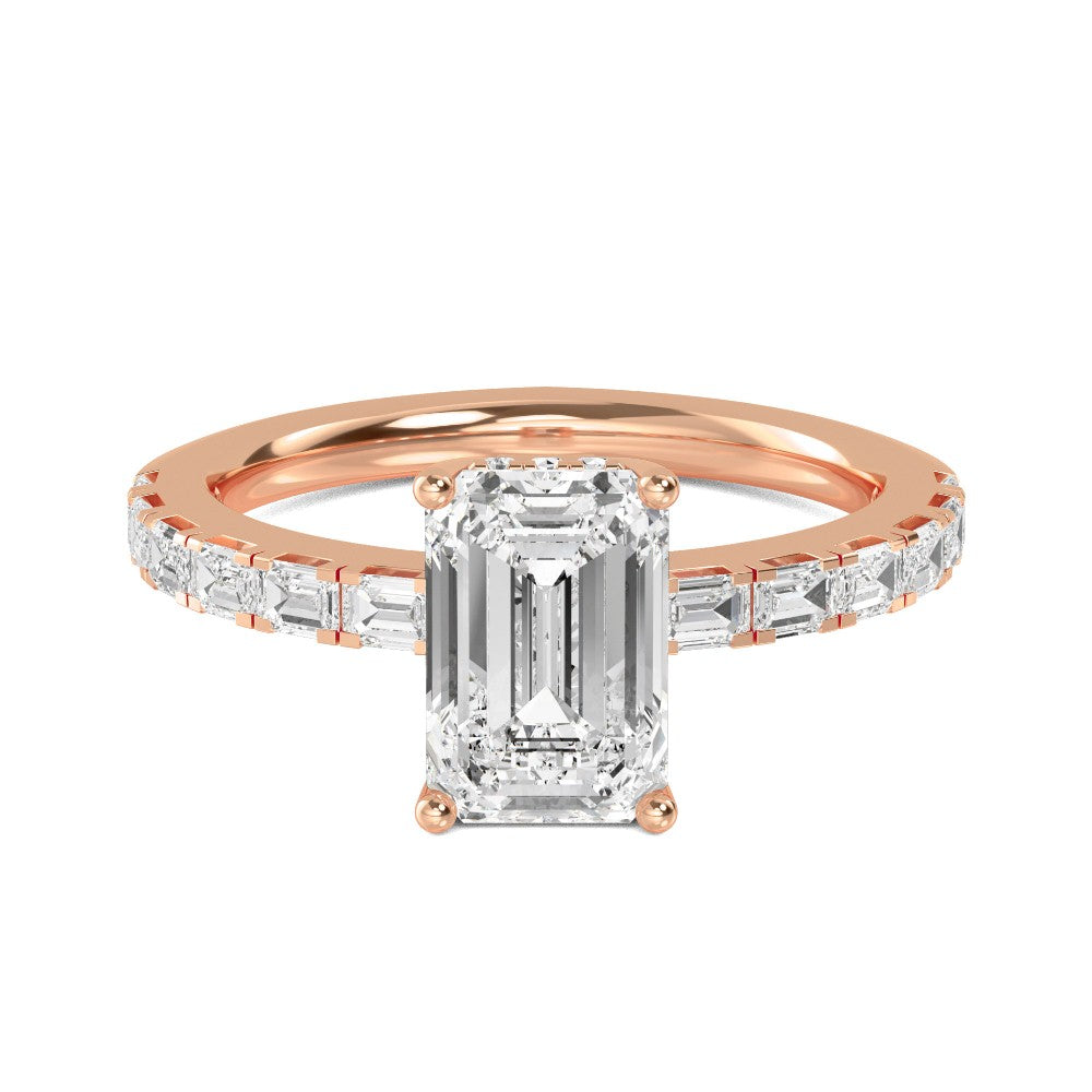 10K Rose Gold Emerald ENGAGEMENT RINGS