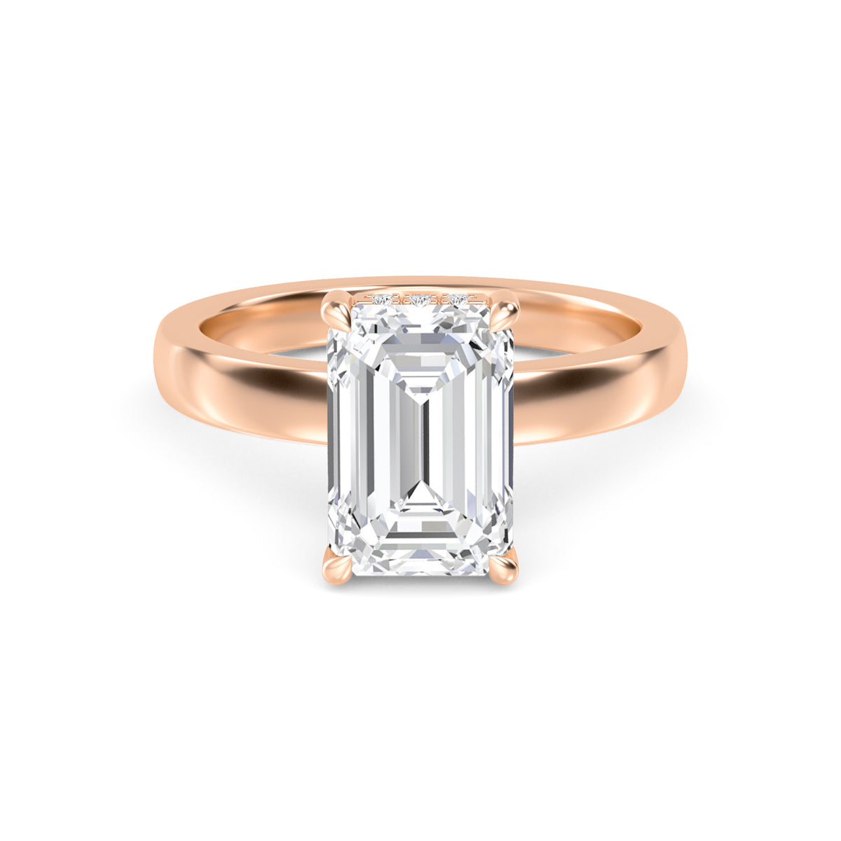 10K Rose Gold Emerald ENGAGEMENT RINGS