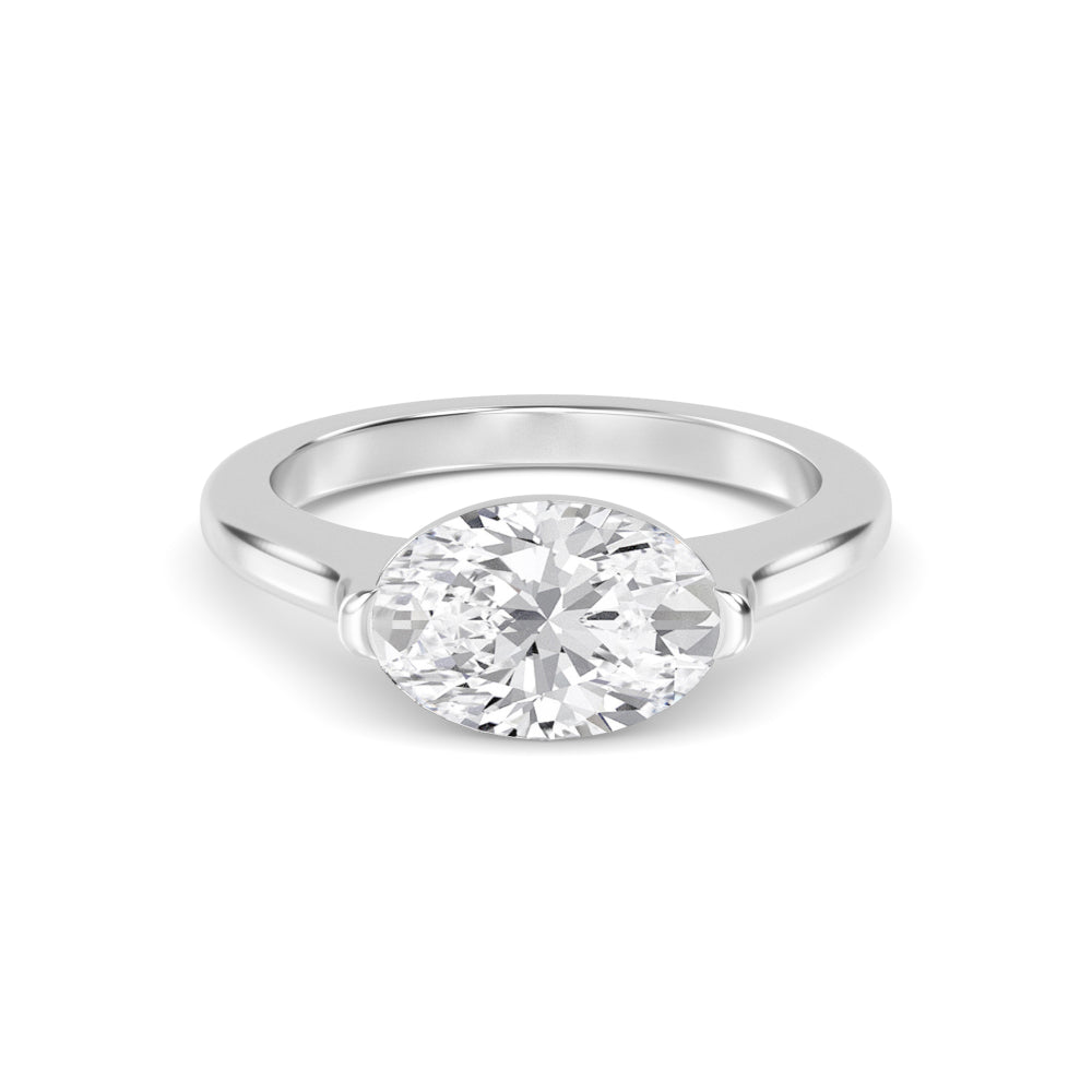 10K White Gold Oval ENGAGEMENT RINGS