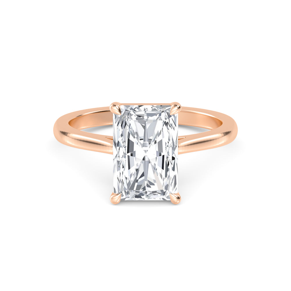 10K Rose Gold Radiant ENGAGEMENT RINGS