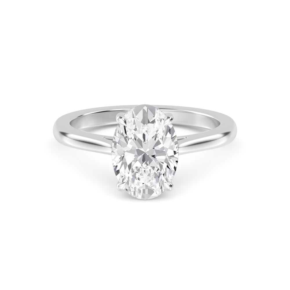 10K White Gold Oval ENGAGEMENT RINGS